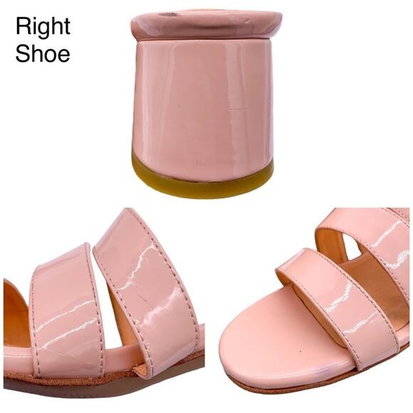 Marais USA Jane Mule Blush Pink Vegan Patent Slide Block Heel Sandals Size 7.5 - Picture 10 of 13